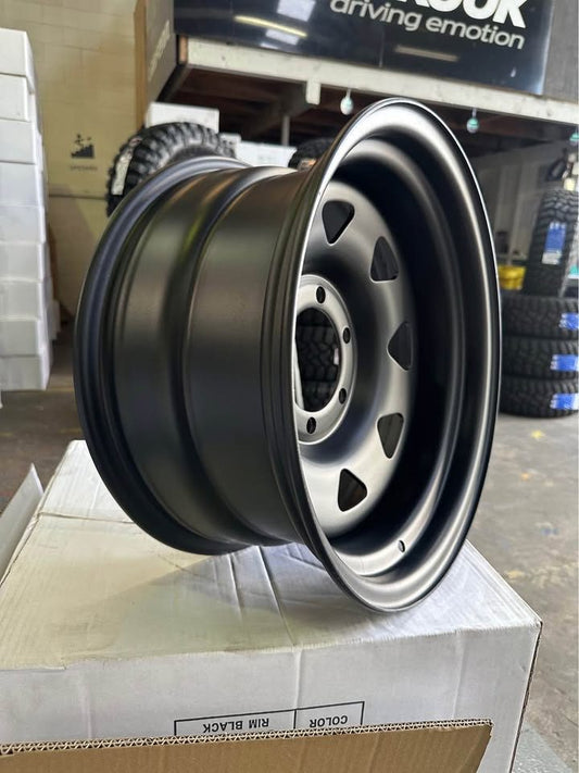 16x8 Steel Rim 6x139.7 Matt Black ET -20