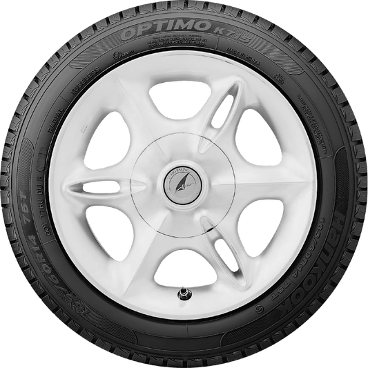 Car tire with white rim on a transparent background
