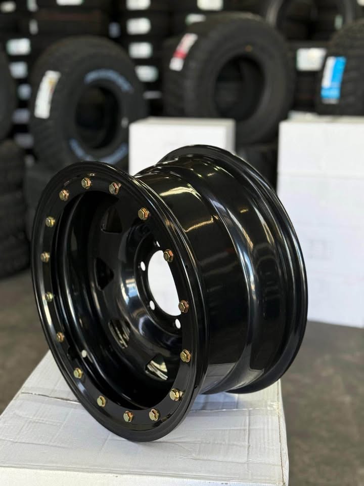 16x8 Imitation Beadlock Steel Rim 6x139.7 Gloss Black ET -22