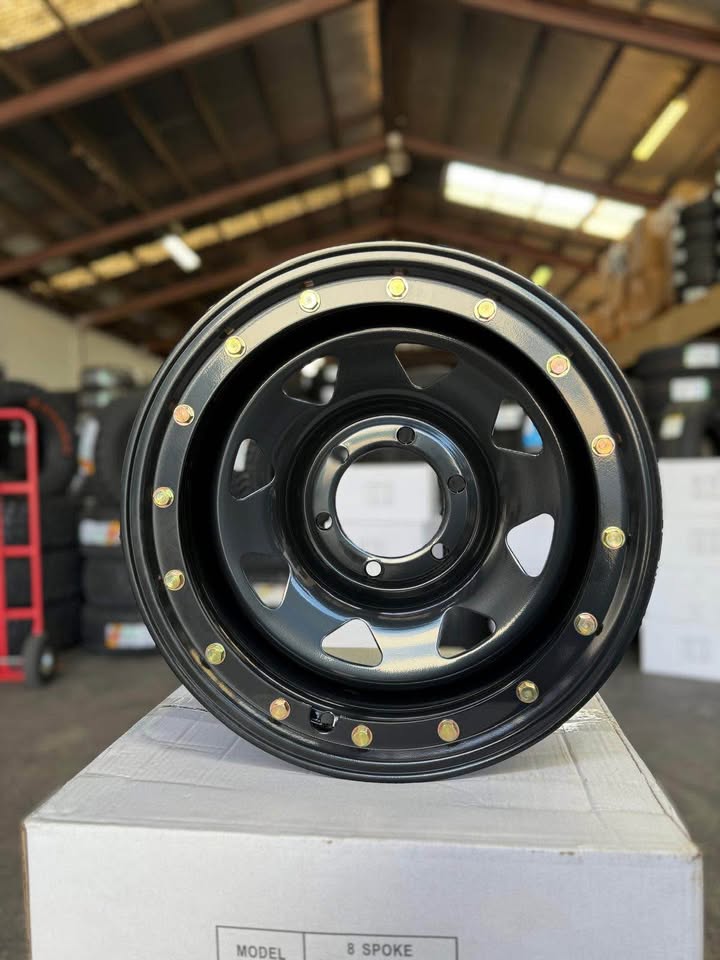 16x8 Imitation Beadlock Steel Rim 6x139.7 Gloss Black ET -22