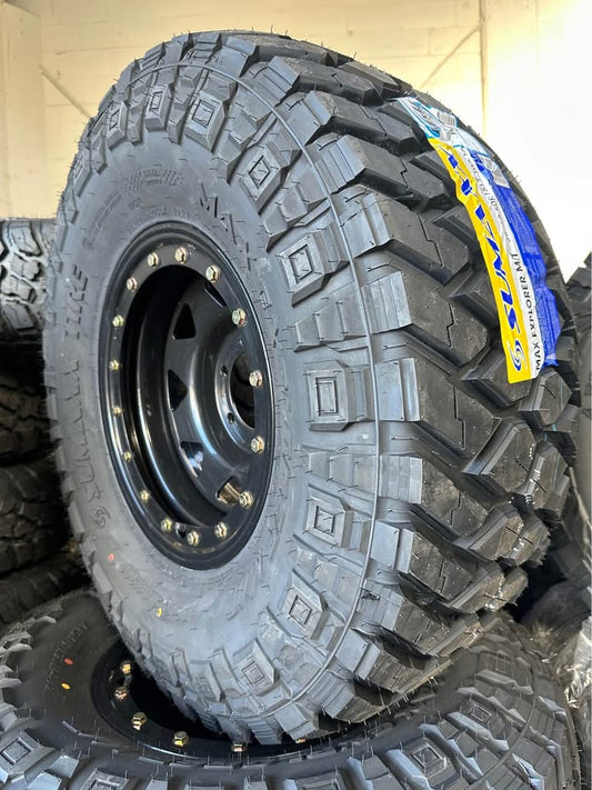 33x12.5R15 Sumaxx Mud Tyres & 15x8 Imitation Beadlock Steel Rims Combo Deal- Price Includes shipping to Mainfreight depot