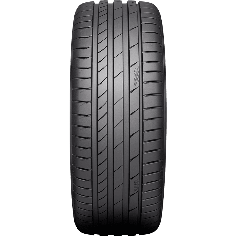 Car tire with tread pattern on a transparent background