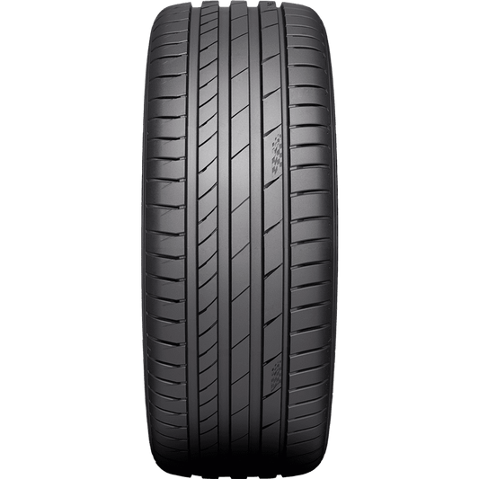 Car tire with tread pattern on a transparent background