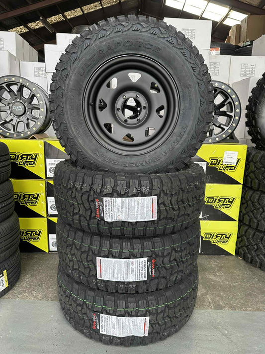 285/70R17 ULTRA FORCE TERRA TAMER R/T TYRE & 17X8 STEEL RIMS COMBO DEAL