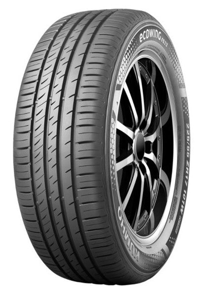 Car tire with visible branding on a white background