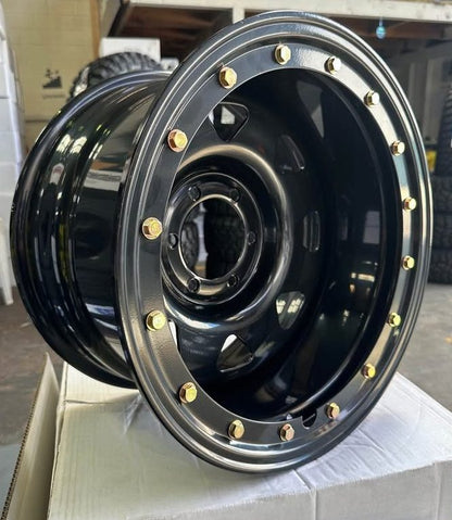 17X10 Imitation Bead lock Steel Rim 6x139.7 Gloss Black ET -44