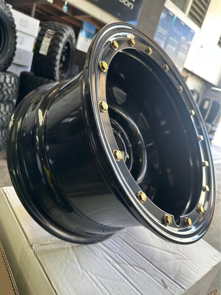 17X10 Imitation Bead lock Steel Rim 6x139.7 Gloss Black ET -44