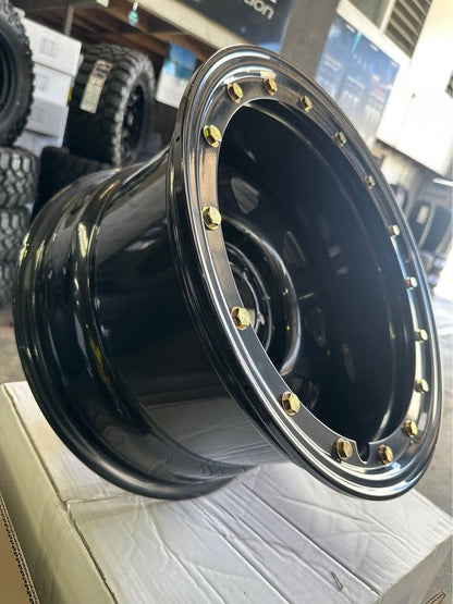 17X10 Imitation Bead lock Steel Rim 6x139.7 Gloss Black ET -44