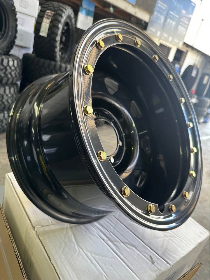 17X10 Imitation Bead lock Steel Rim 6x139.7 Gloss Black ET -44