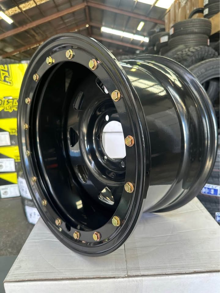 17X10 Imitation Bead lock Steel Rim 6x139.7 Gloss Black ET -44