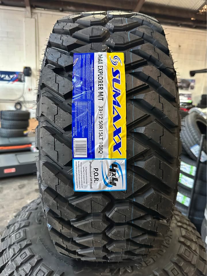 33x12.5R15 Sumaxx Mud Tyres & 15x10 Imitation Beadlock Steel Rims Combo Deal- Price Includes shipping to Mainfreight depot