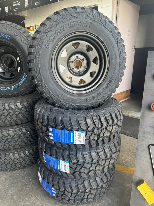 NISSAN NAVARA 265/70R16 Mud Tyres & 16x8 Steel Rims Combo Deal- Price Includes shipping to Mainfreight depot