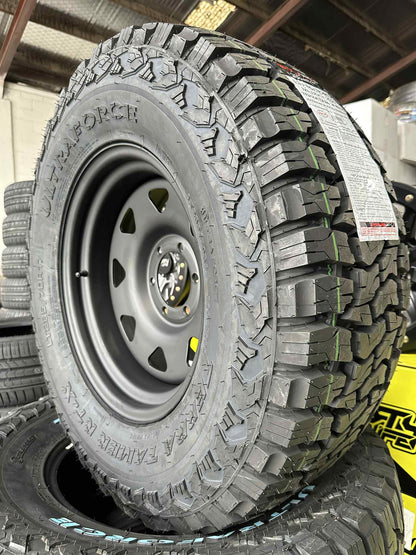 285/70R17 ULTRA FORCE TERRA TAMER R/T TYRE & 17X8 STEEL RIMS COMBO DEAL
