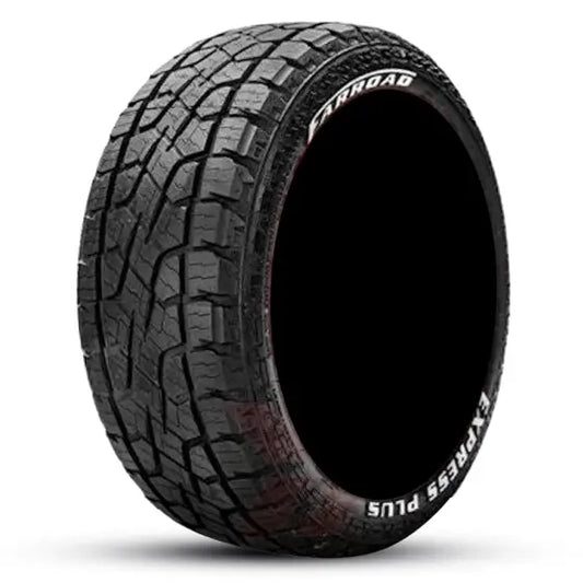 Carroad tire with tread pattern and branding on a white background
