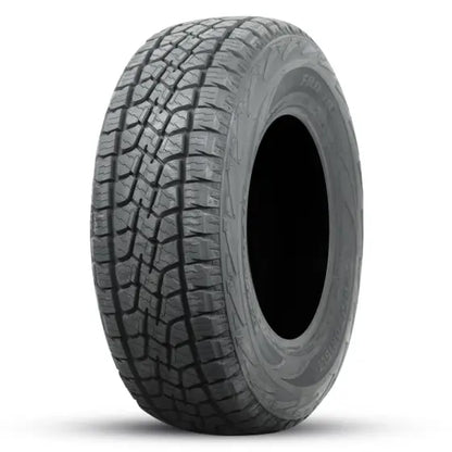 Tire with tread pattern on a white background