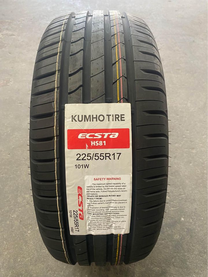 4 Tyres 225/55R17 Kumho Ecsta HS81 –  Combo Deal