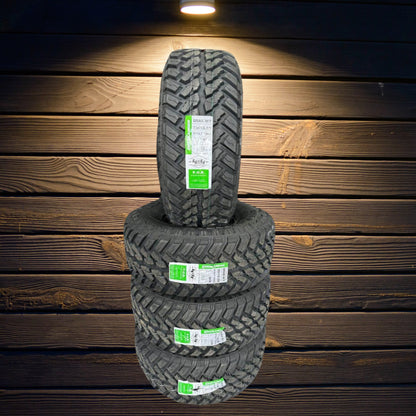 33x12.5R15 Greenlander Mud Tyres 4 New Tyres & 15x8 Steel Wheels 6x139.7 Et -20 or 0 Matte Black- 4 New Steel Wheels